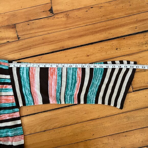 Vintage 70's Striped Hooded Tunic with Bell Sleeves, Size 38 (US S) - Picture 13 of 13